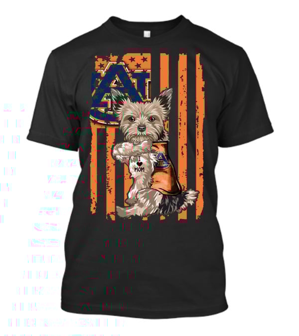Yorkshire Terrier Auburn Tigers I Love Mom T-Shirt