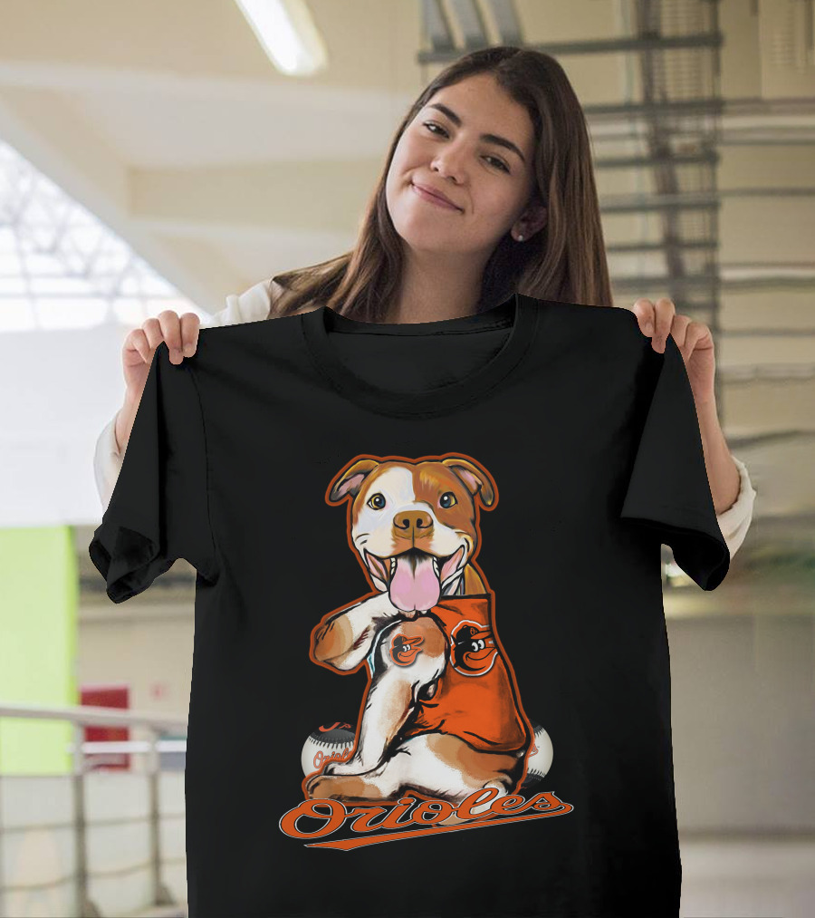 Pittbull Orioles Baseball Team Mascot T-Shirt