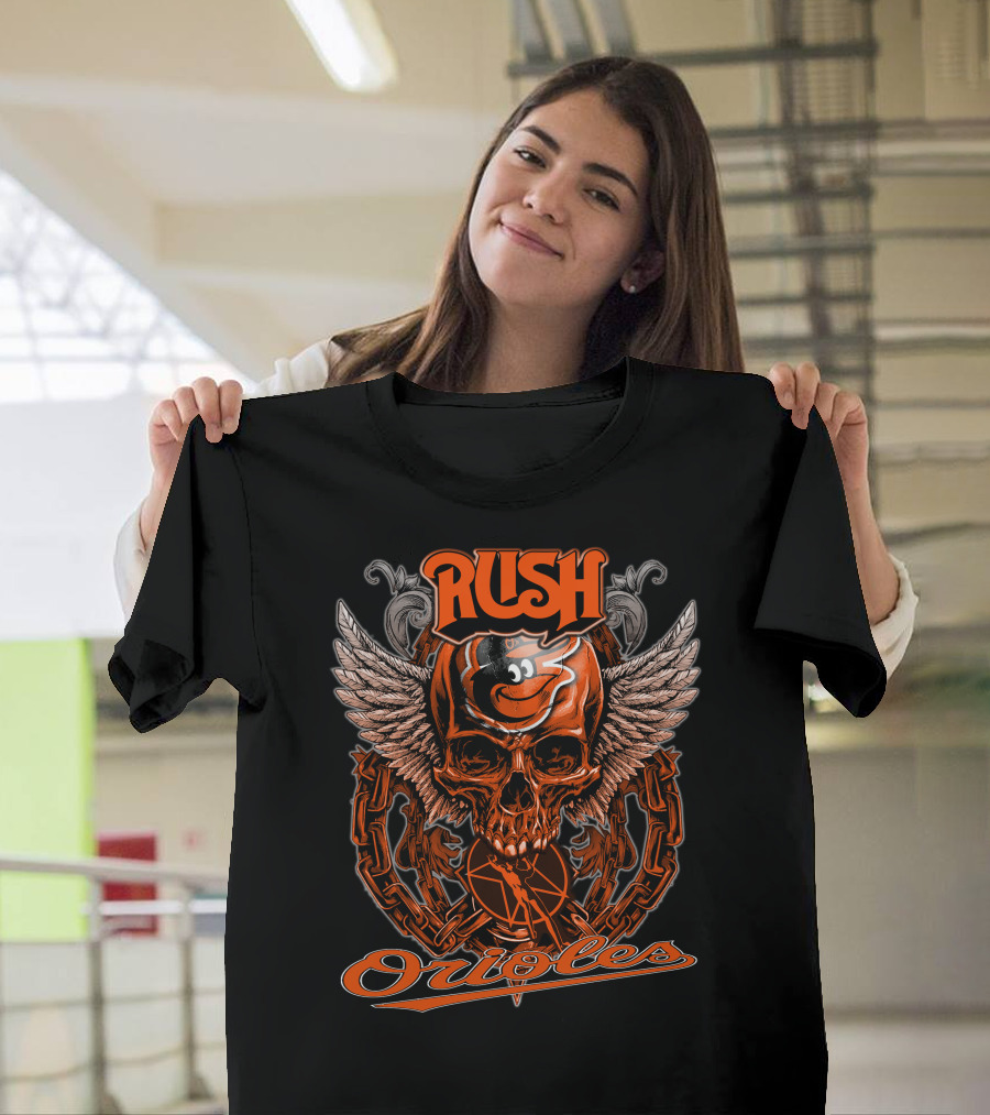 Rush Orioles Skull Wings Chain T-Shirt