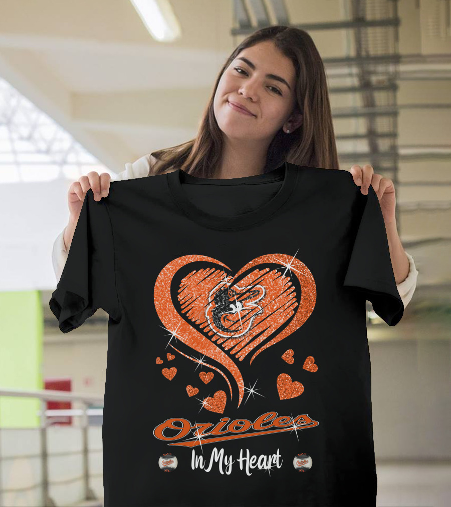 Orioles Heart Sparkle Baltimore Orioles In My Heart T-Shirt