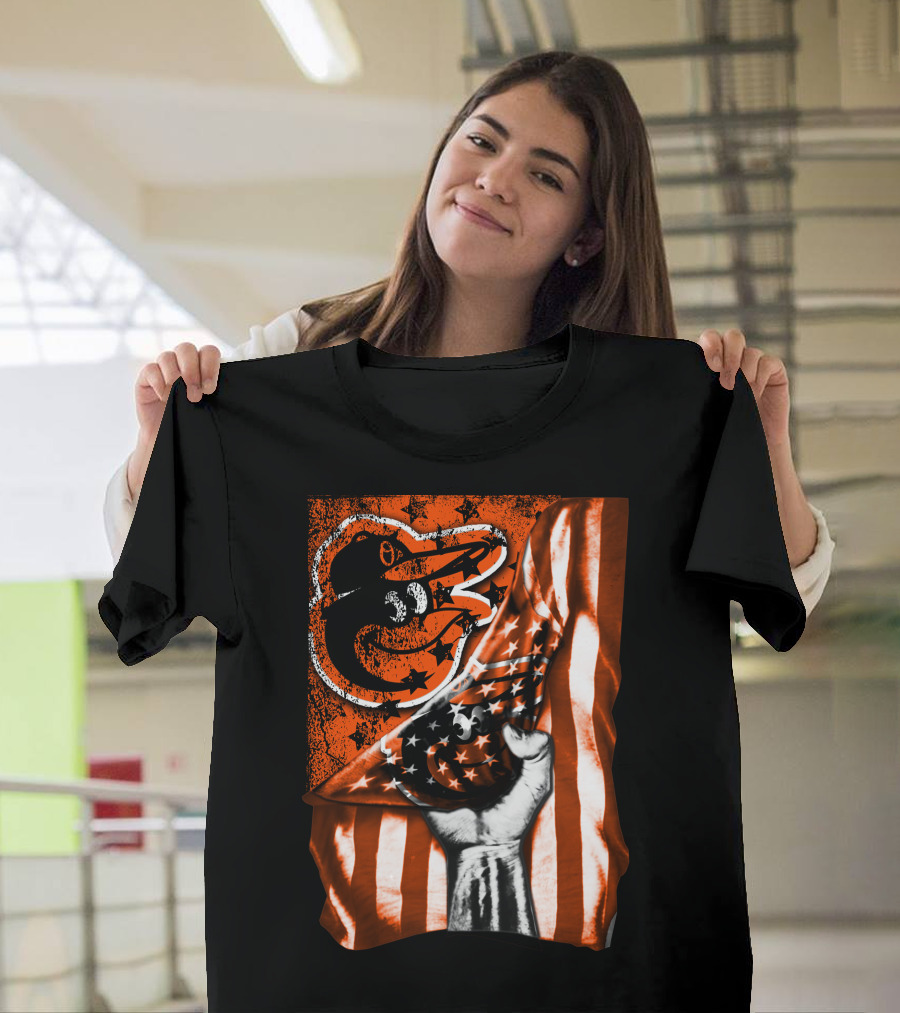 Baltimore Orioles Stars And Stripes Flag T-Shirt