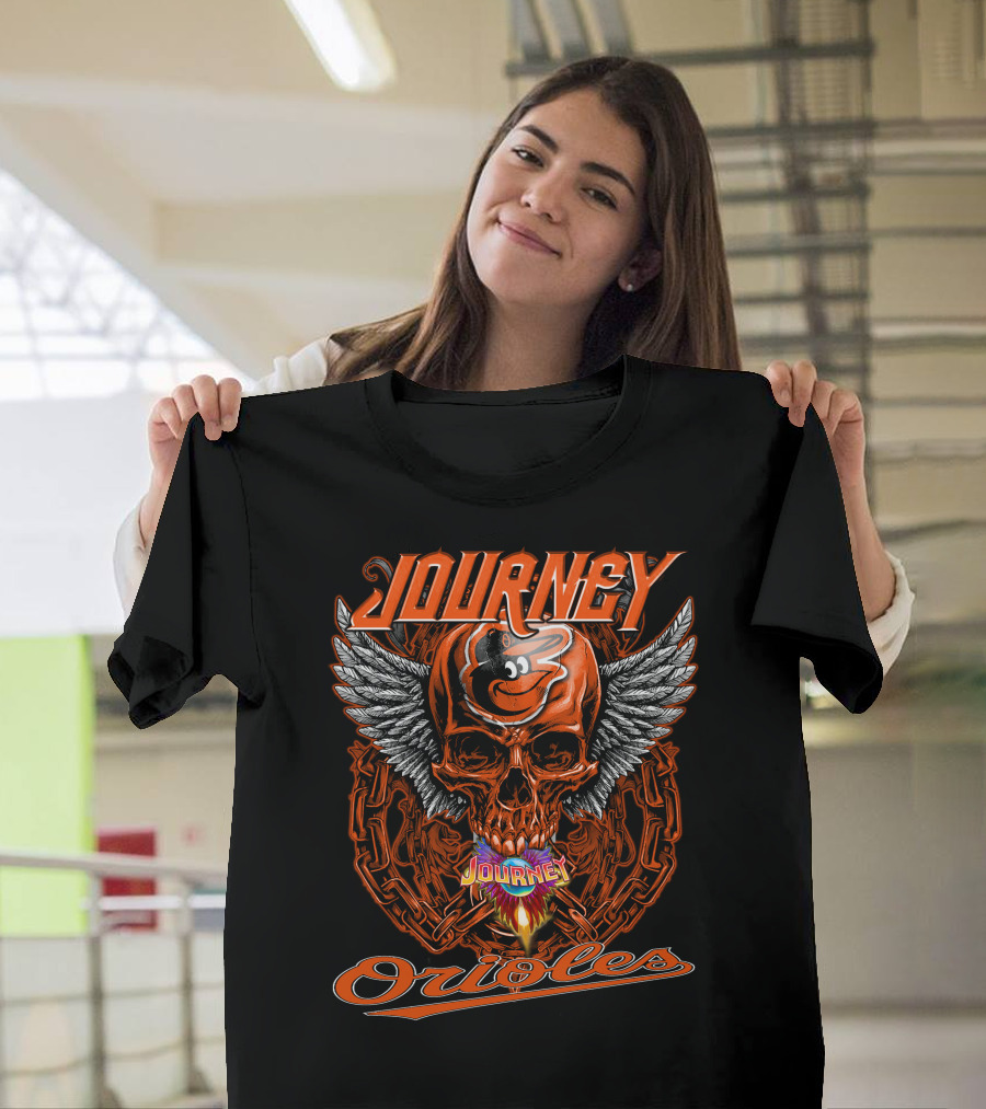 Journey Baltimore Orioles Skull Wings T-Shirt