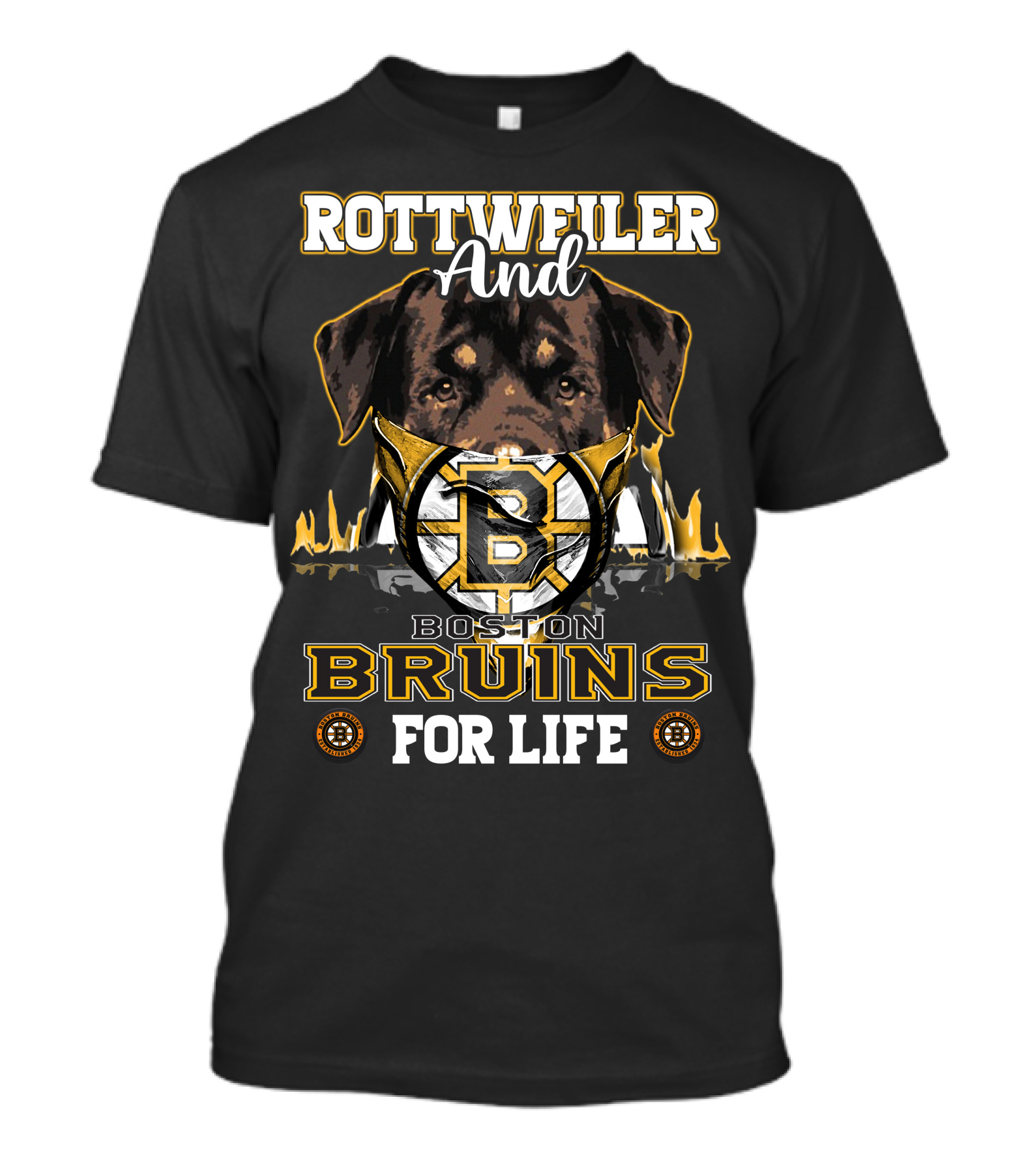 Rottweiler And Boston Bruins For Life T-Shirt