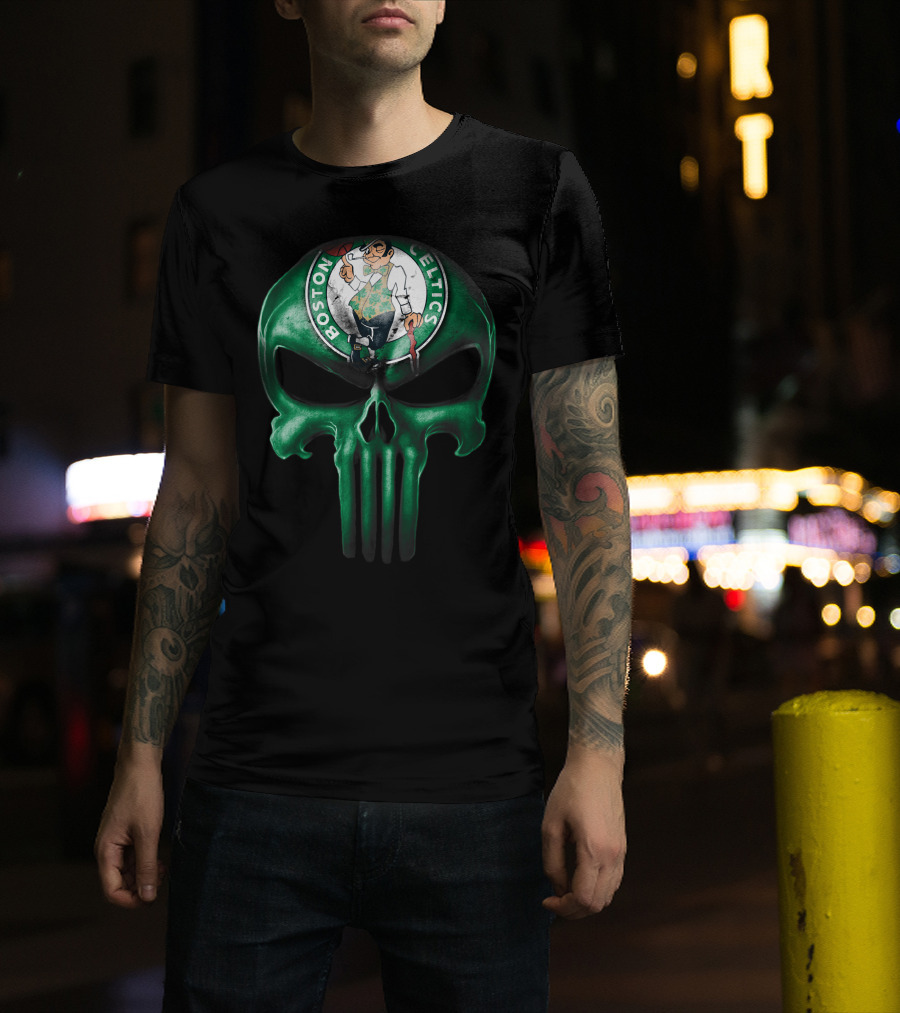 Skull Boston Celtics Punisher T-Shirt