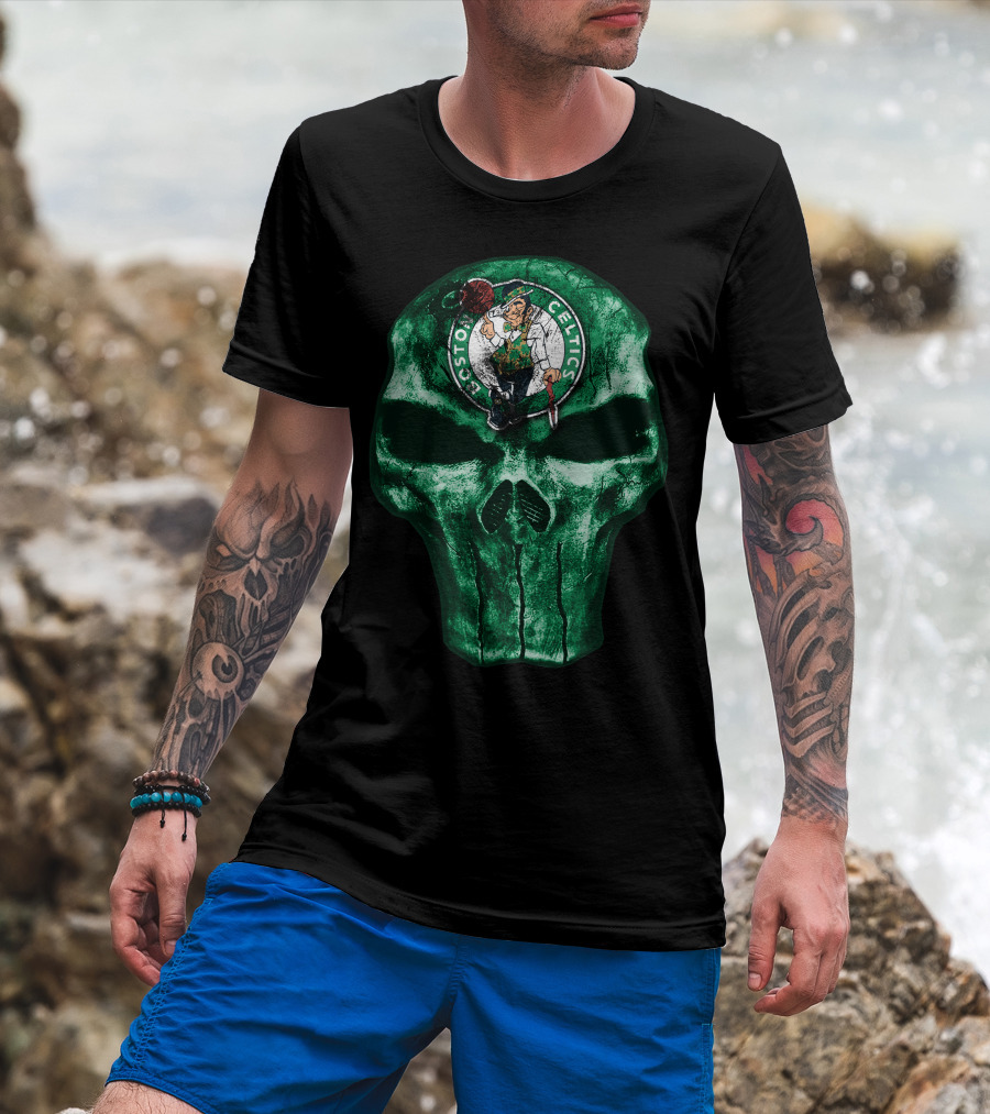 Boston Celtics Green Skull T-Shirt