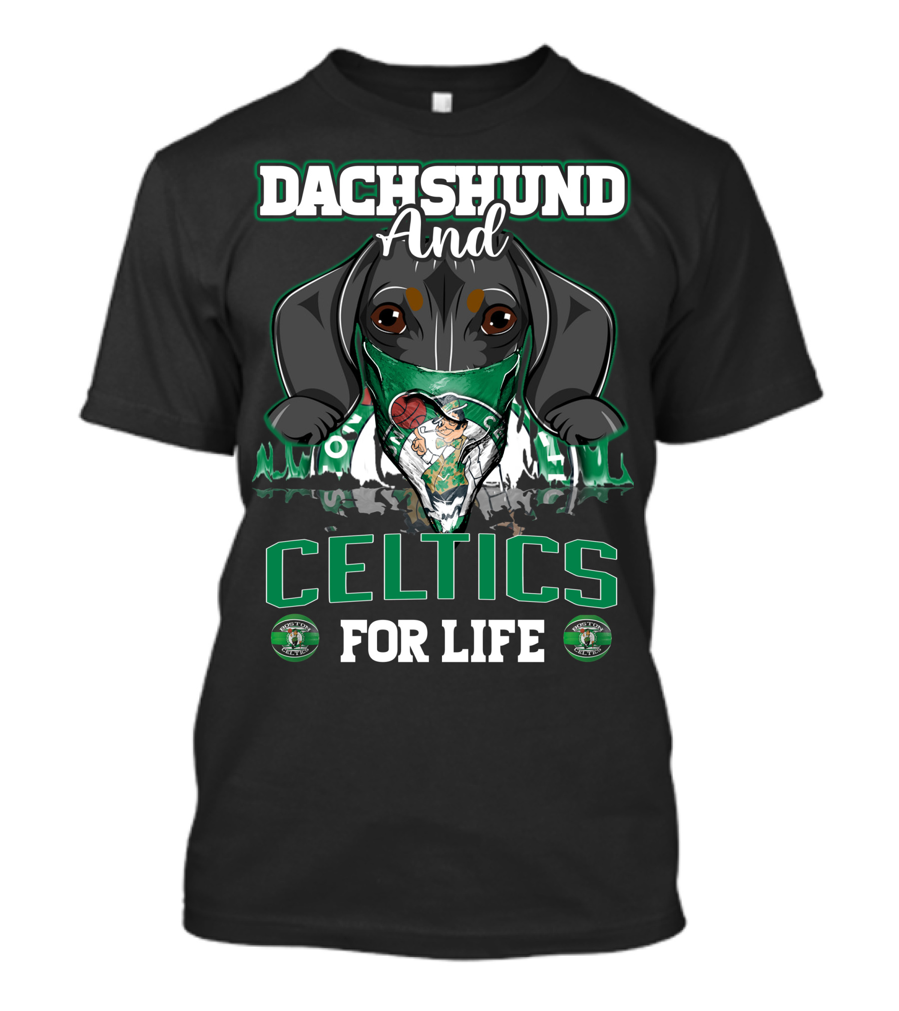 Dachshund And Celtics For Life T-Shirt