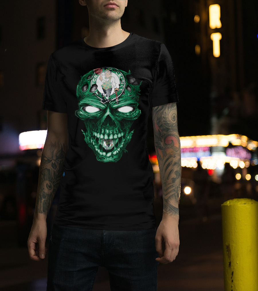 Boston Celtics Skull Green Monster T-Shirt