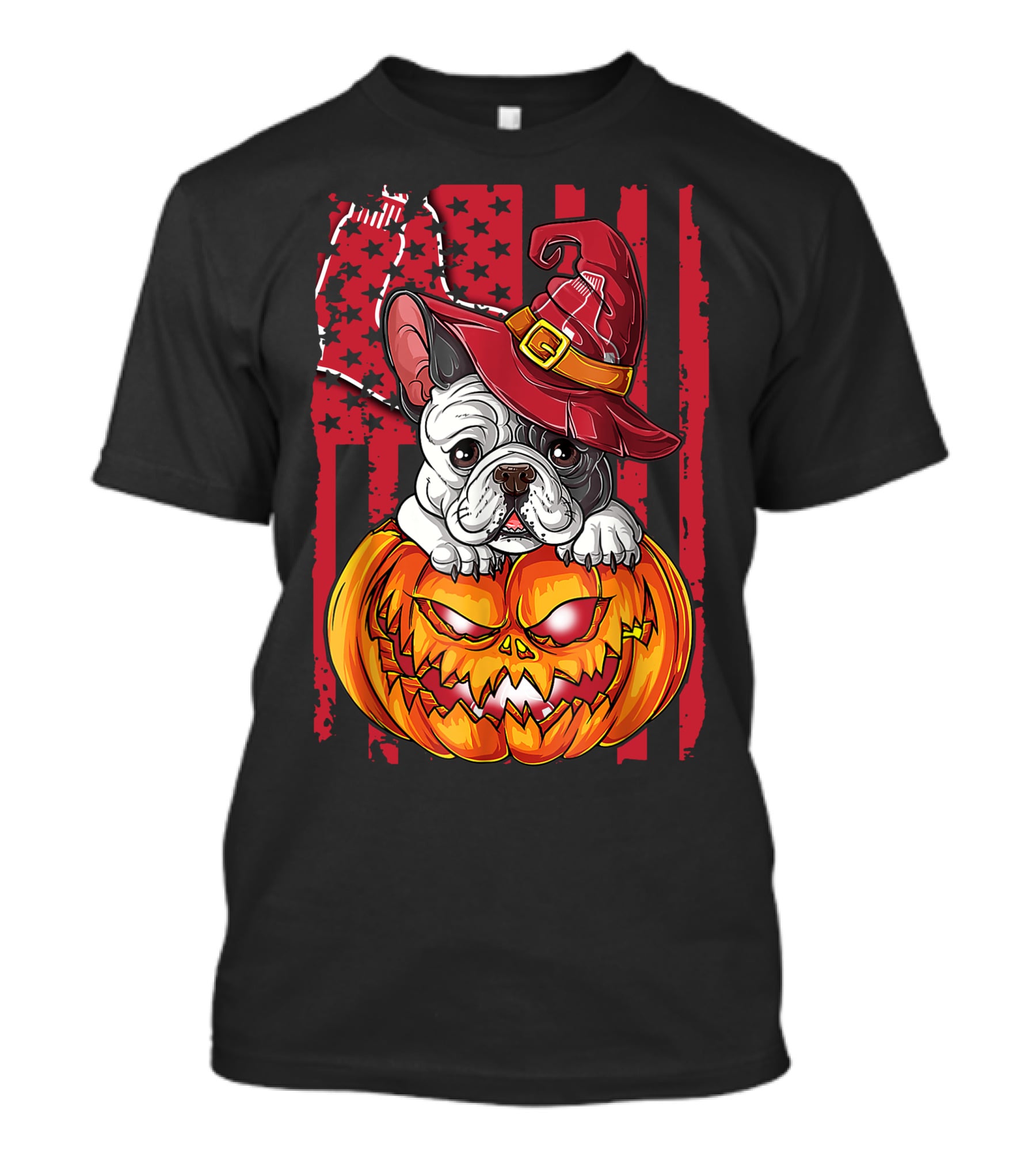 Hlw Bulldog Boston Red Sox Halloween Jack-O'-Lantern T-Shirt