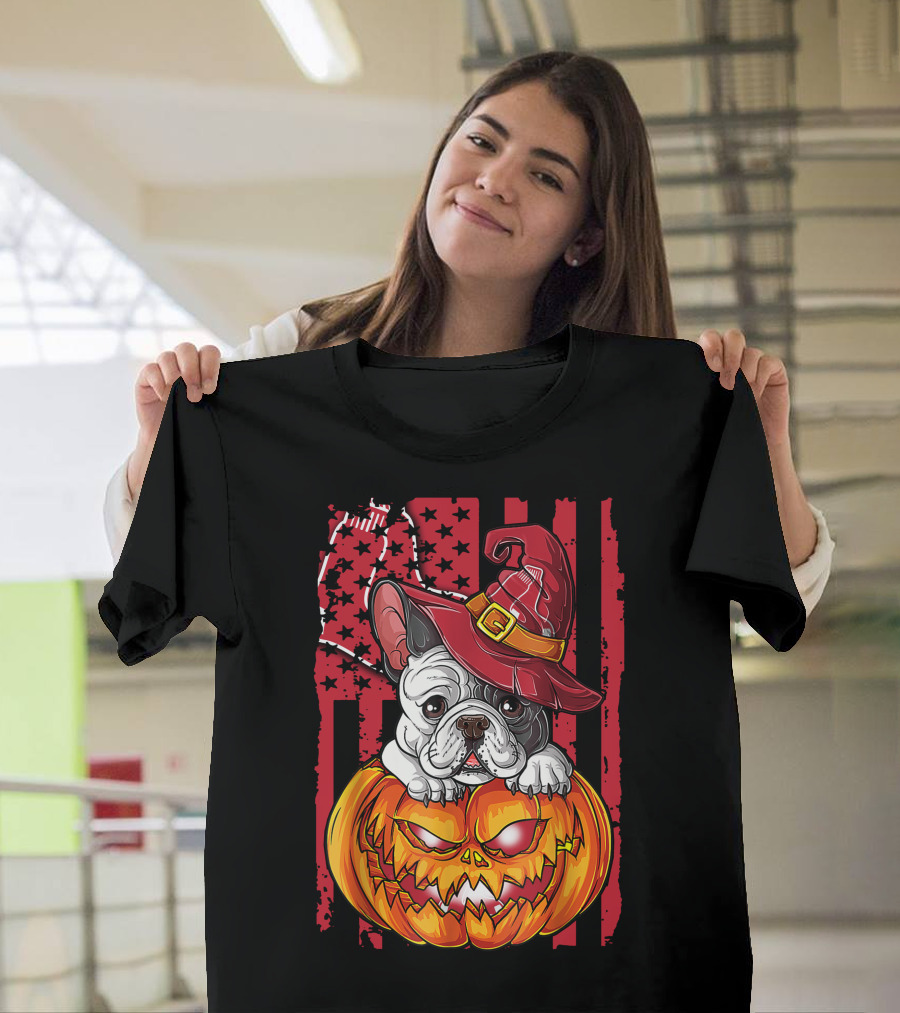 Hlw Bulldog Boston Red Sox Halloween Jack-O'-Lantern T-Shirt