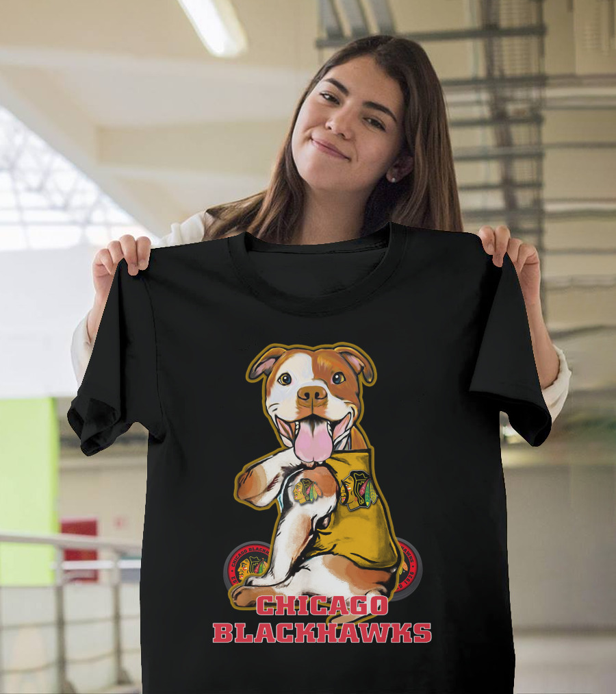 Chicago Blackhawks Pitbull Fan T-Shirt