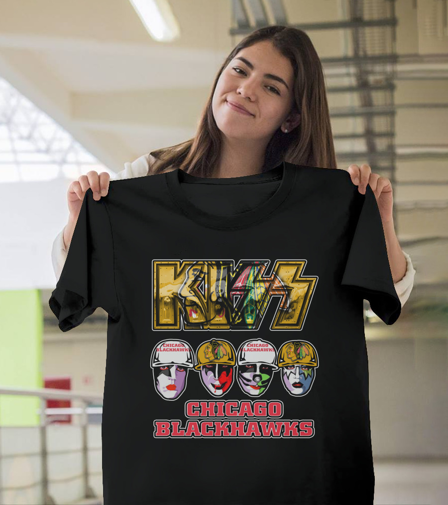 Kiss Chicago Blackhawks Face Paint T-Shirt