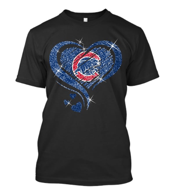 Heart Diamond Chicago Cubs Sparkle T-Shirt