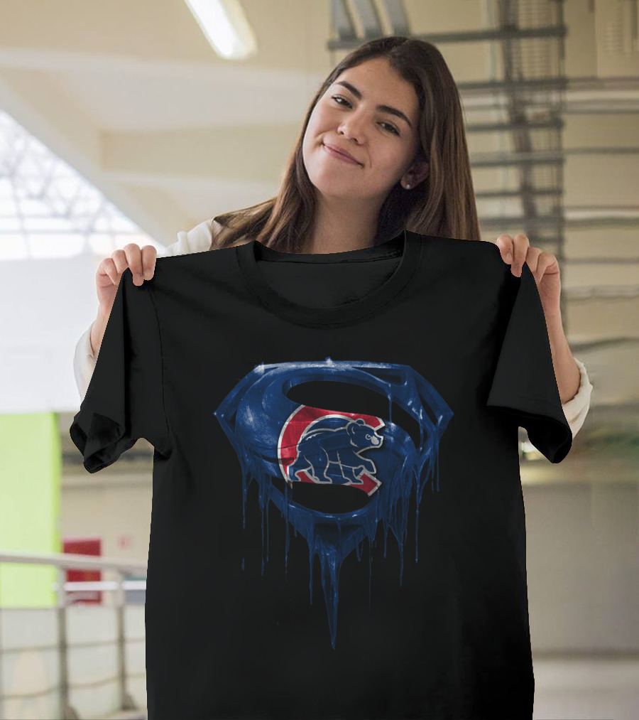 Superman Chicago Cubs Bear T-Shirt