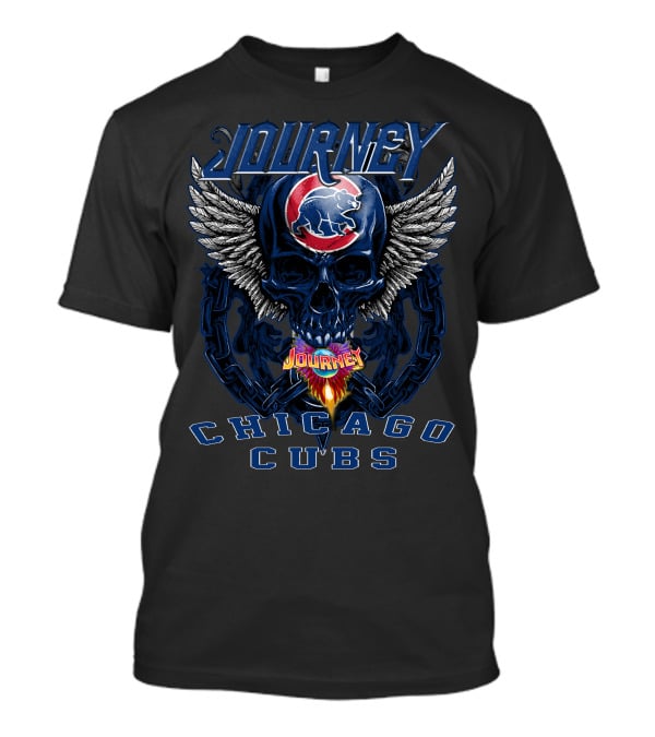 Journey Chicago Cubs Skull Wings T-Shirt