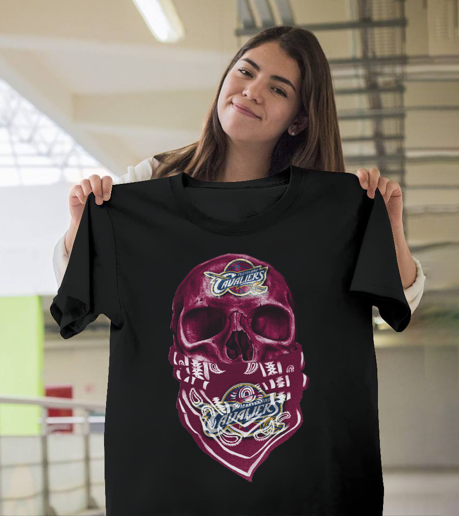 Cleveland Cavaliers Skull With Bandana T-Shirt