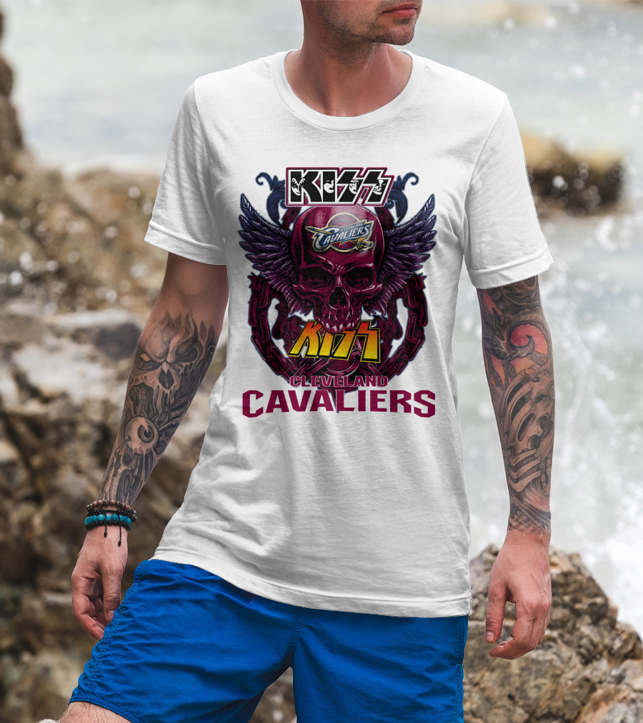 Kiss Cleveland Cavaliers Skull Wings T-Shirt