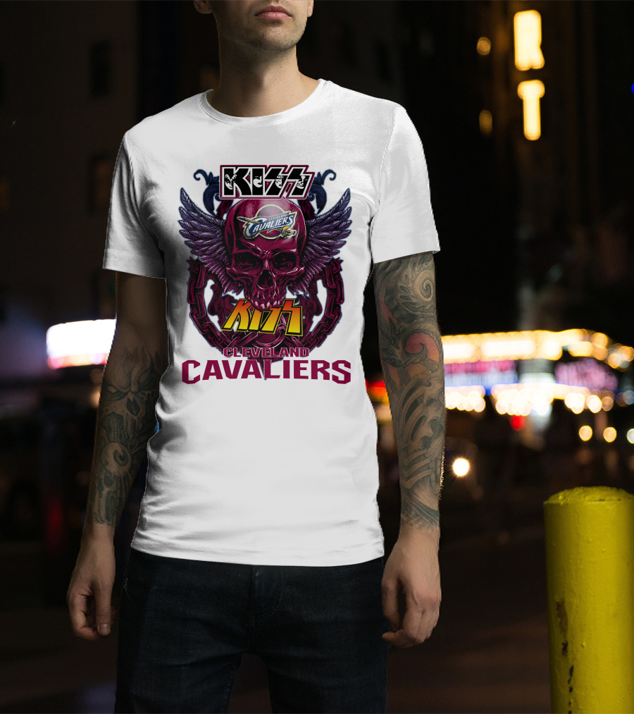 Kiss Cleveland Cavaliers Skull Wings T-Shirt