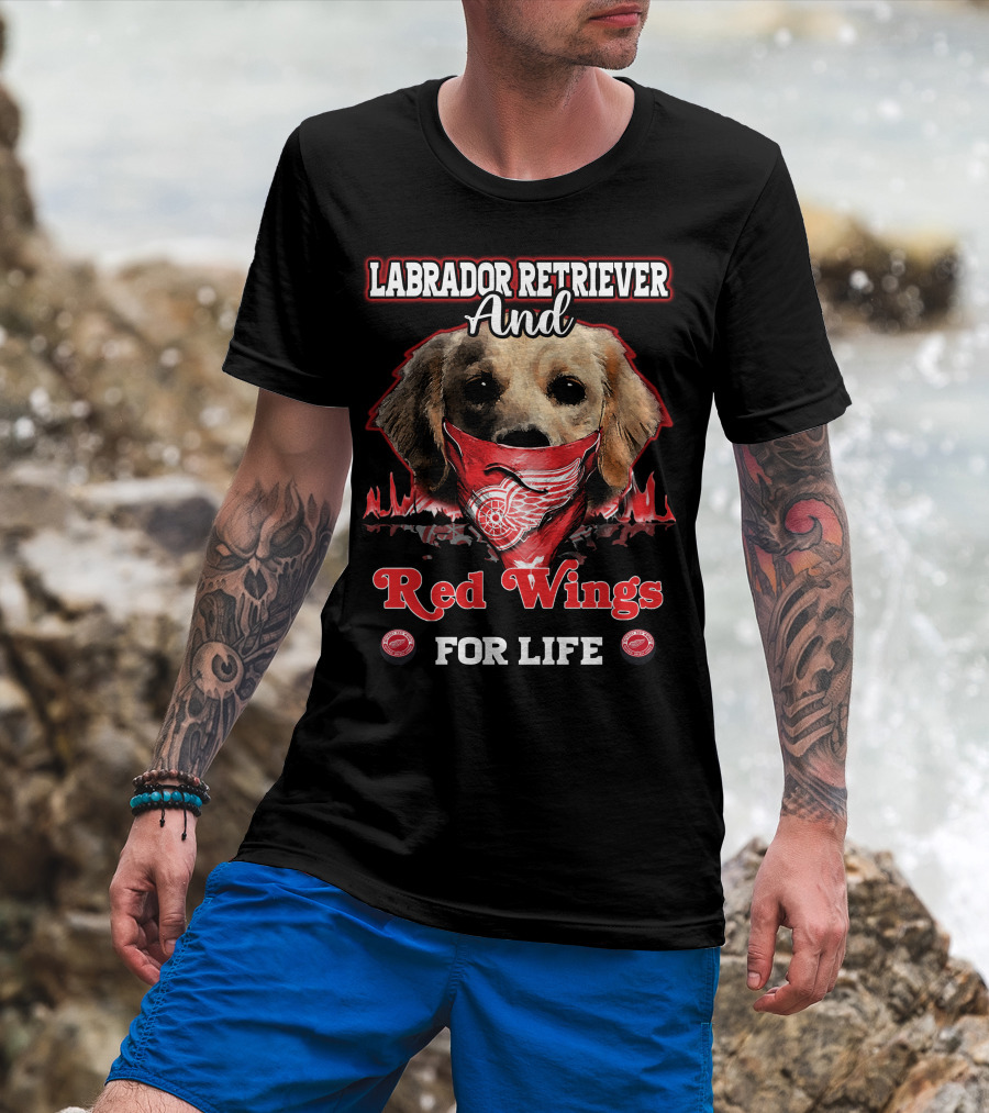 Labrador Retriever And Red Wings For Life T-Shirt