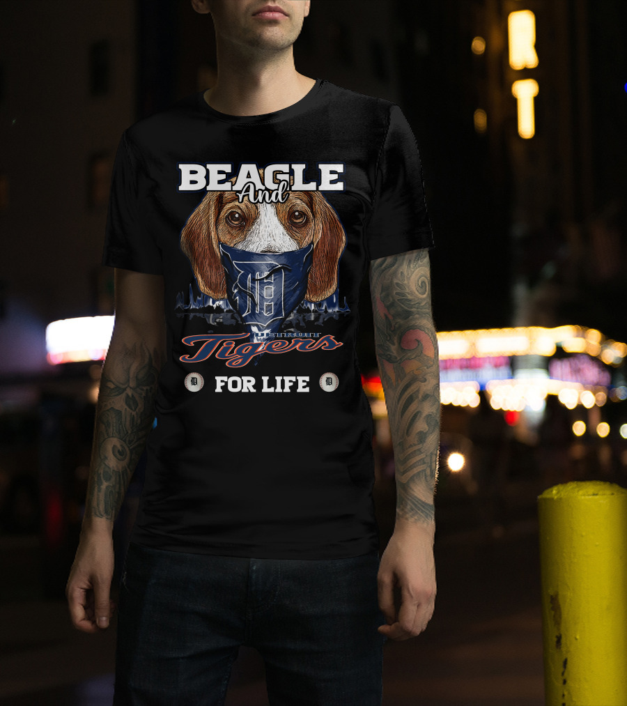 Beagle And Detroit Tigers For Life T-Shirt