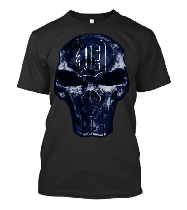 Detroit Tigers Skull Logo Dark T-Shirt