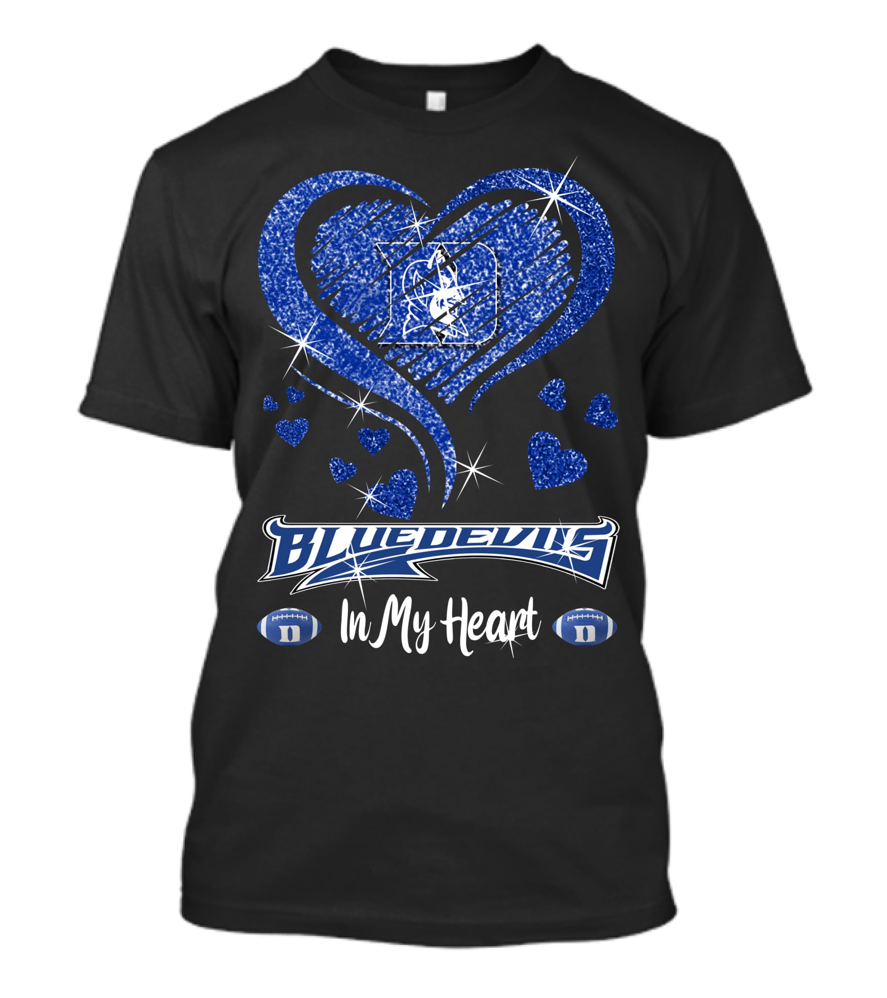 Blue Devils Heart Football Team Spirit In My Heart T-Shirt