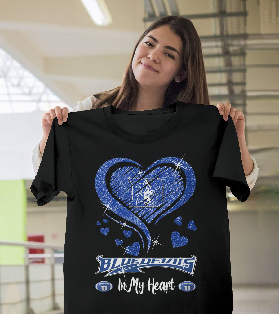 Blue Devils Heart Football Team Spirit In My Heart T-Shirt