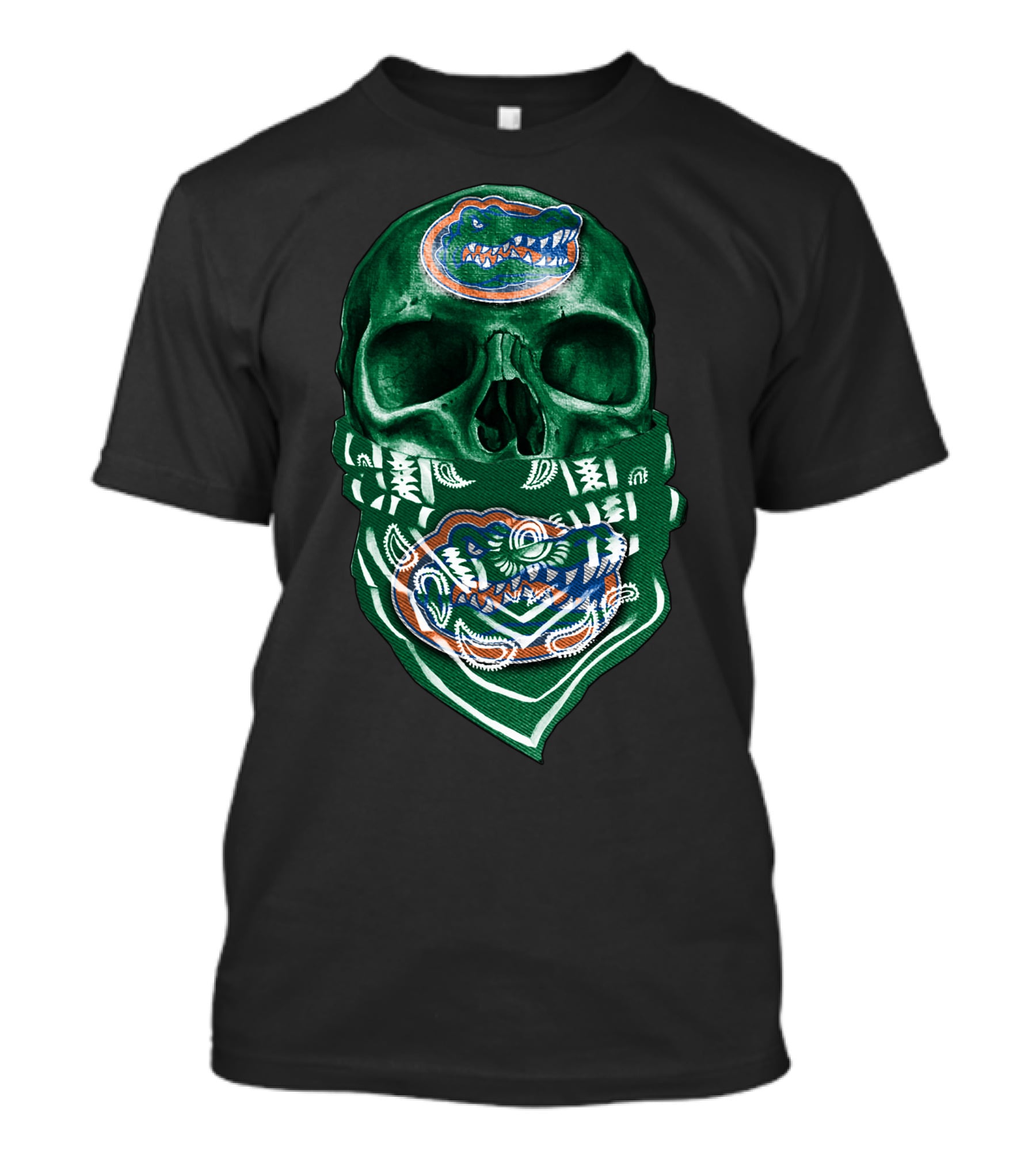 Florida Gators Skull Green Bandana T-Shirt