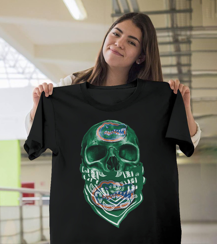 Florida Gators Skull Green Bandana T-Shirt