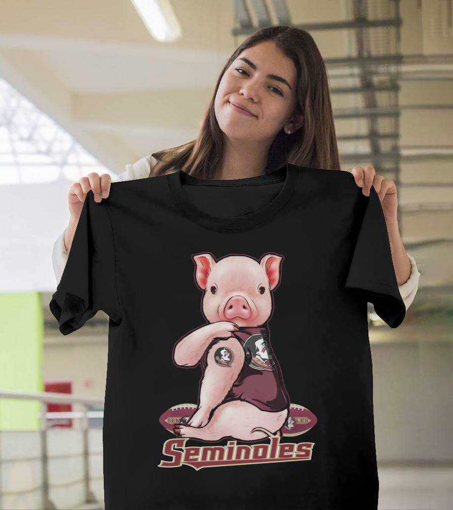 Seminoles Pig With Florida State Football T-Shirt