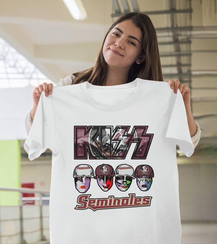 Kiss Florida State Seminoles Face Paint Caps T-Shirt
