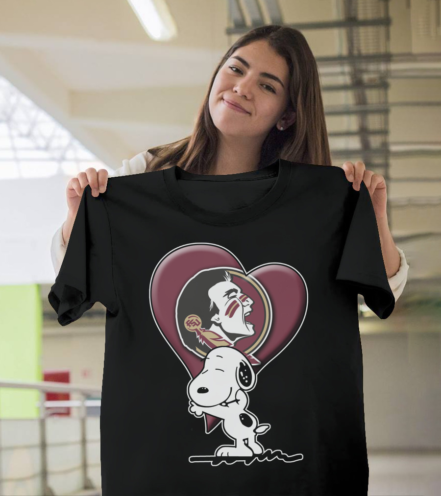 Snp V1 Florida State Seminoles Snoopy Heart T-Shirt