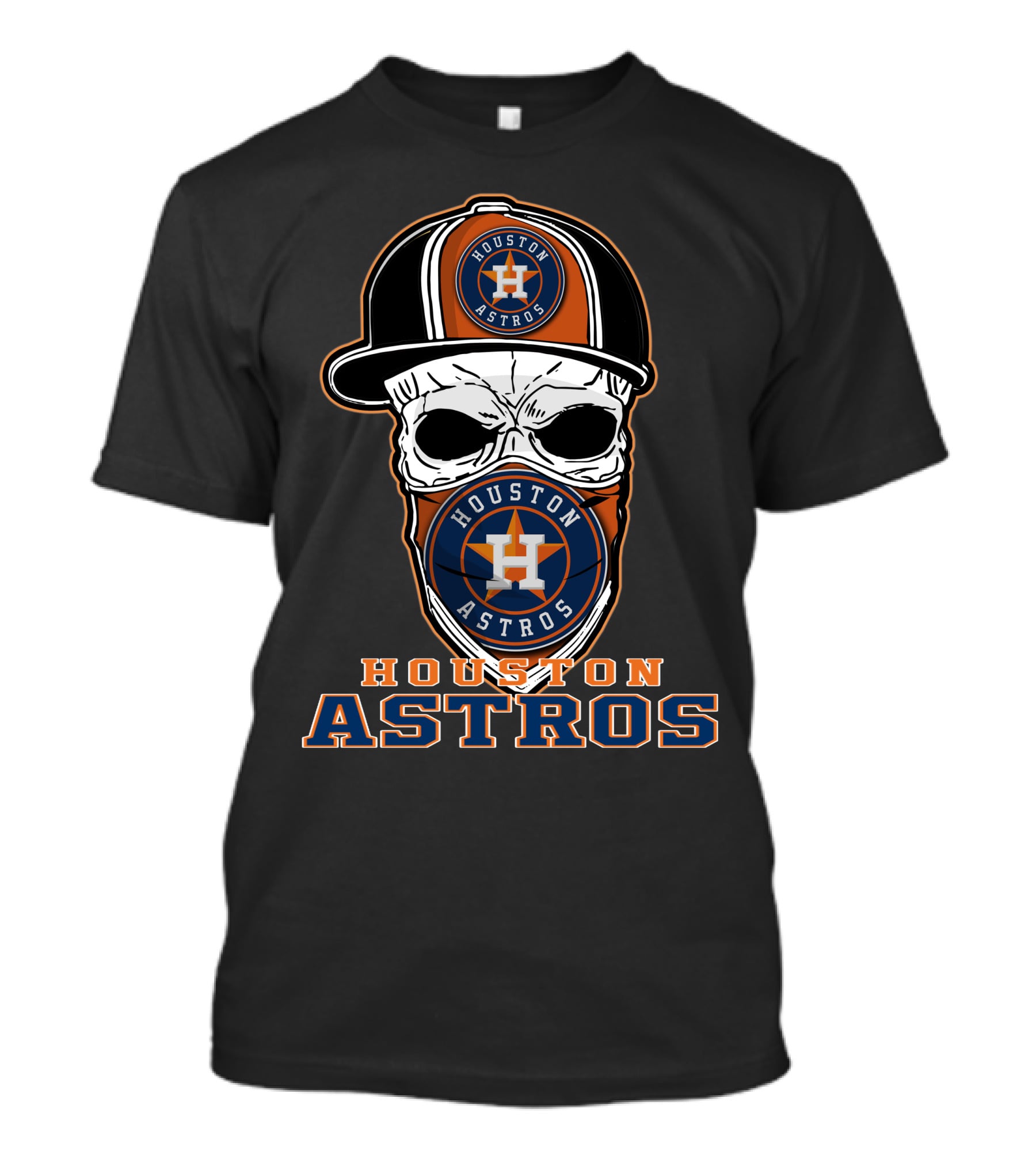 Houston Astros Skull Hat T-Shirt