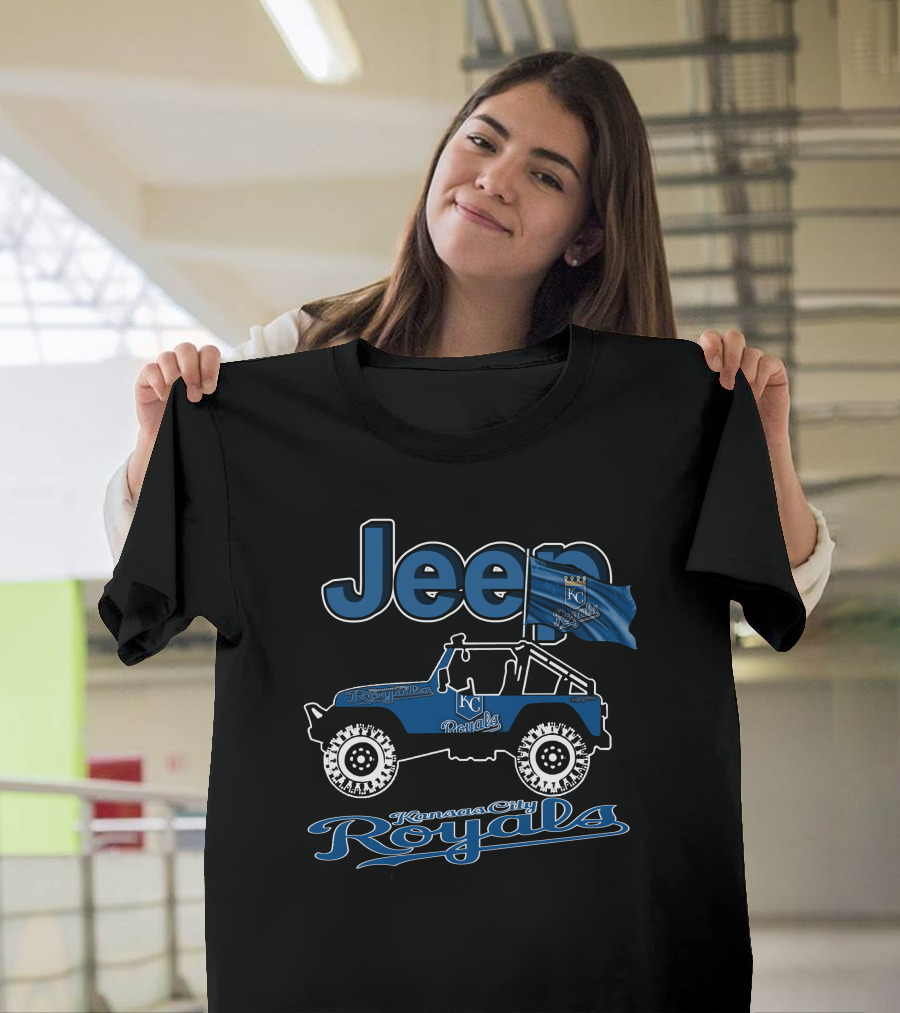 Jeep Kansas City Royals KC Flag And Wrangler Jeep T-Shirt
