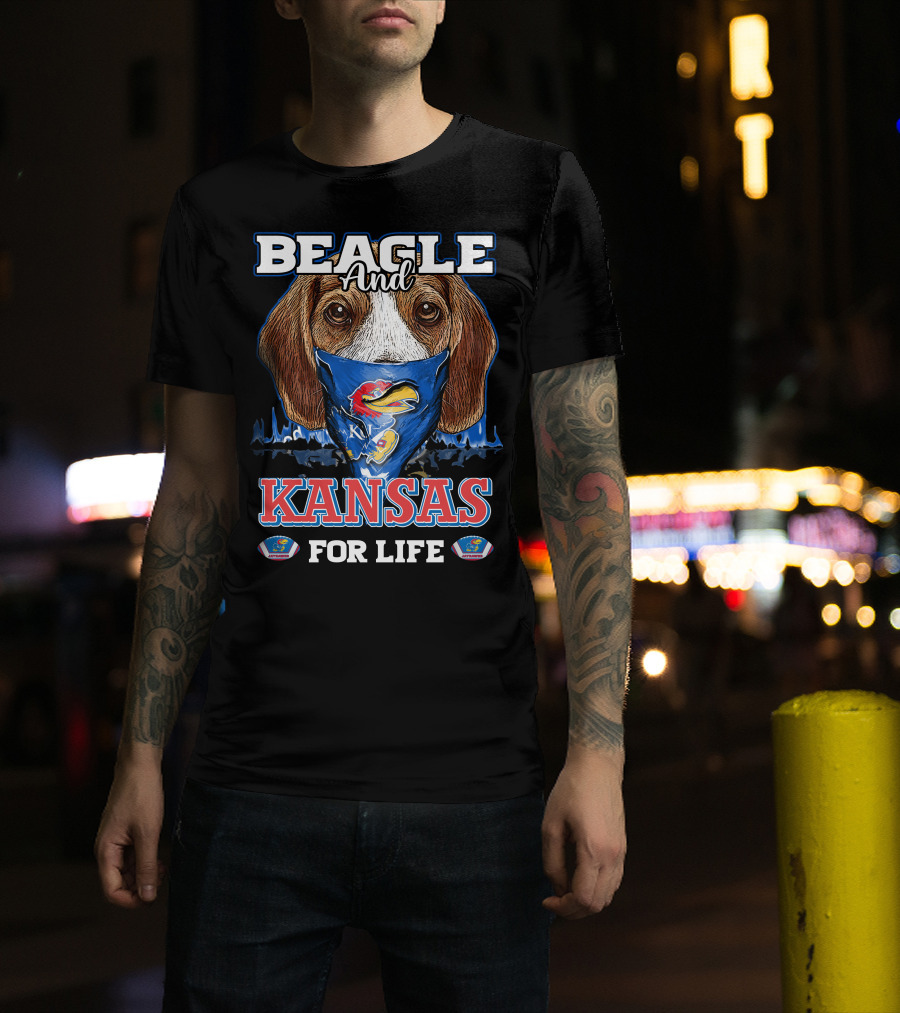 Beagle And Kansas Jayhawks For Life T-Shirt