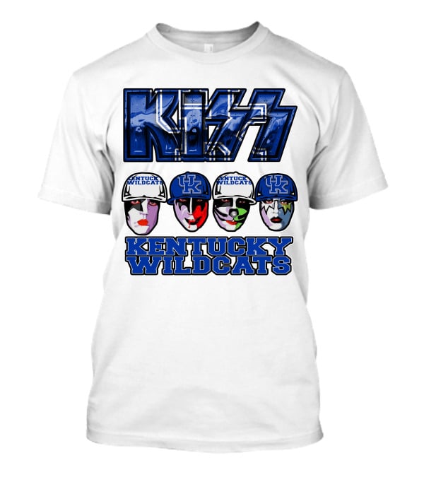 Kiss Kentucky Wildcats Blue Rock And Roll Band Fans T-Shirt