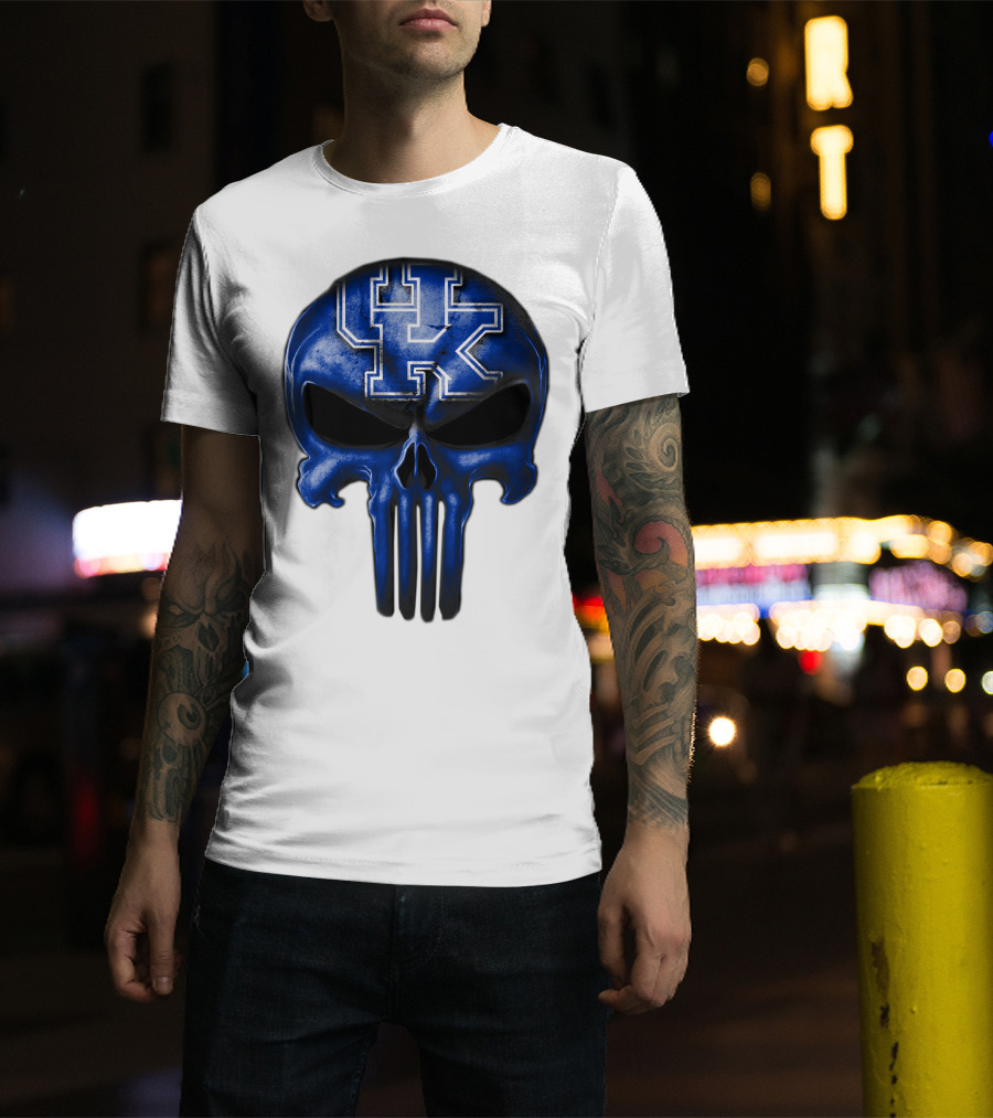 Kentucky Wildcats UK Blue Skull T-Shirt