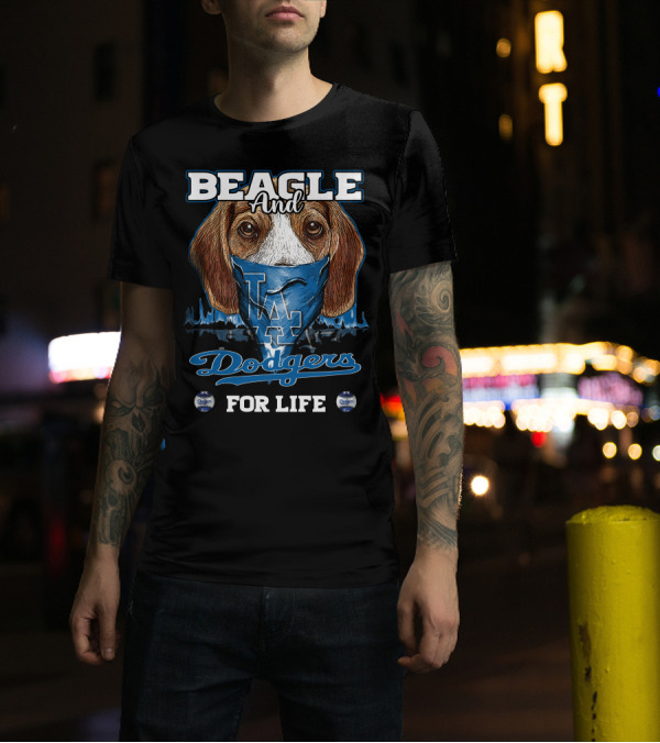 Beagle And Dodgers For Life Los Angeles T-Shirt