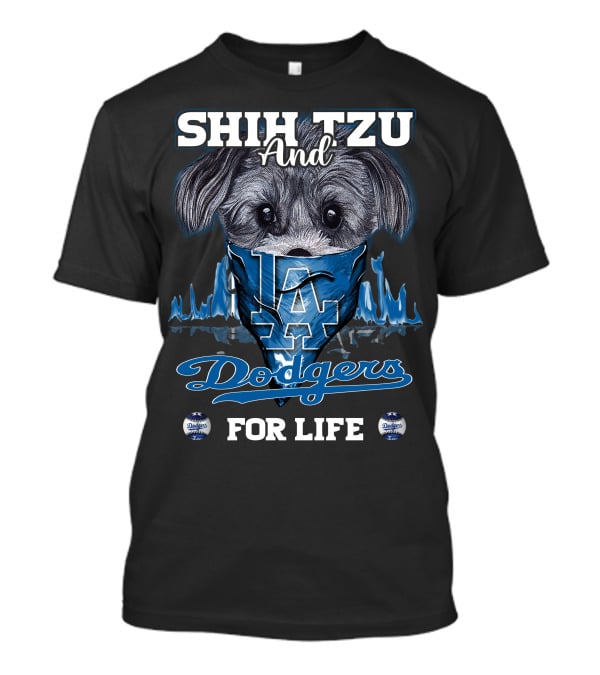 Shih Tzu And Dodgers For Life T-Shirt