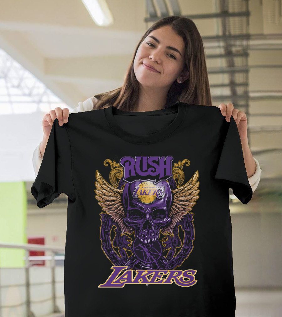 Rush Los Angeles Lakers Skull Wings T-Shirt