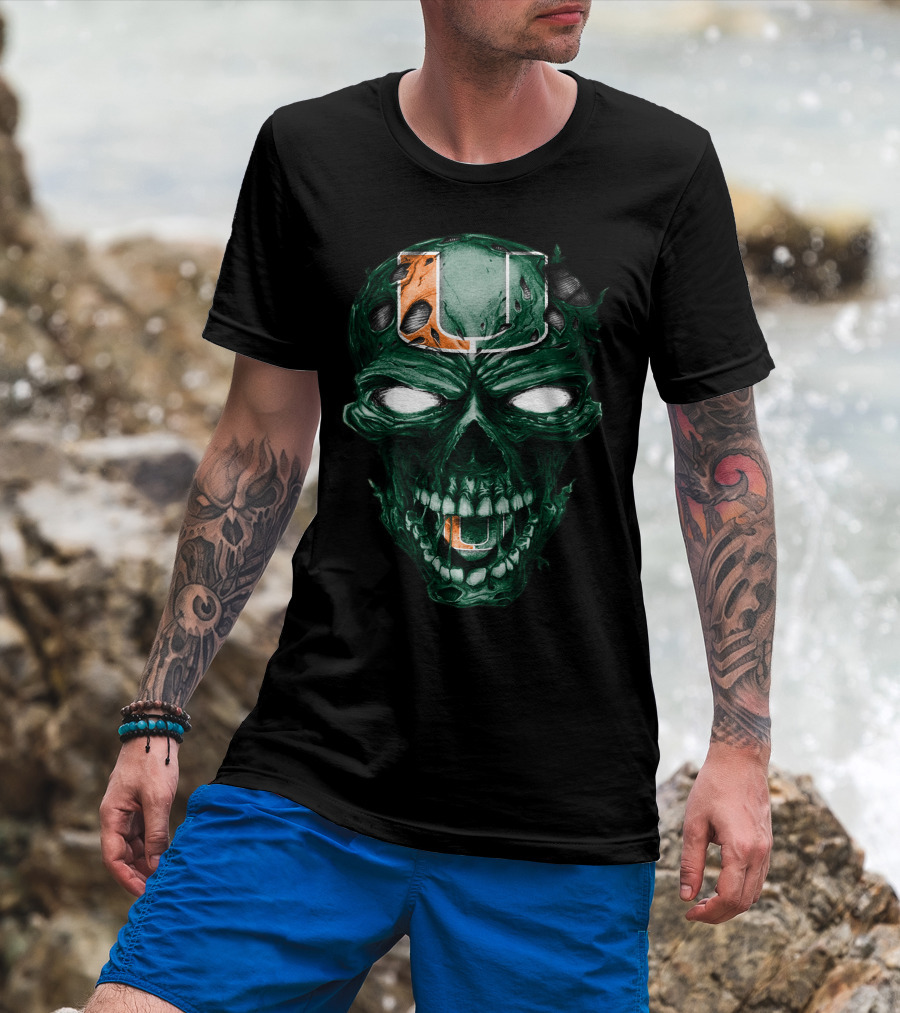 Miami Hurricanes Skull U T-Shirt