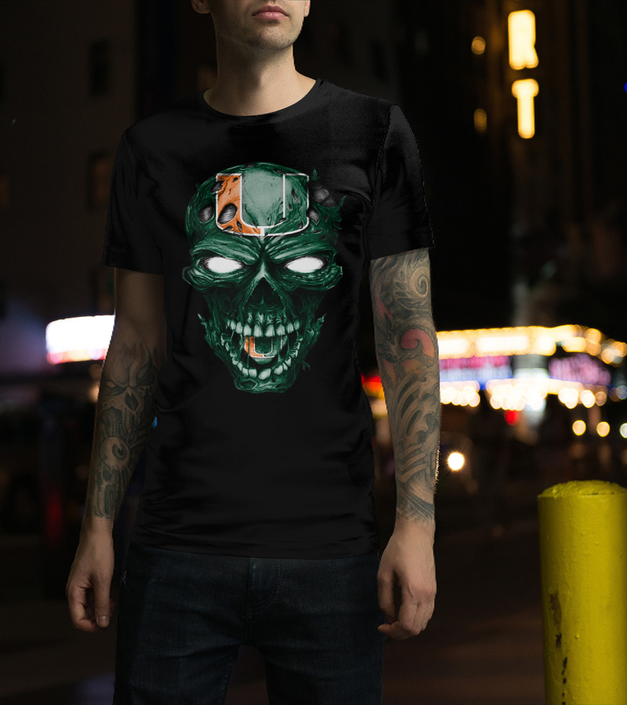 Miami Hurricanes Skull U T-Shirt