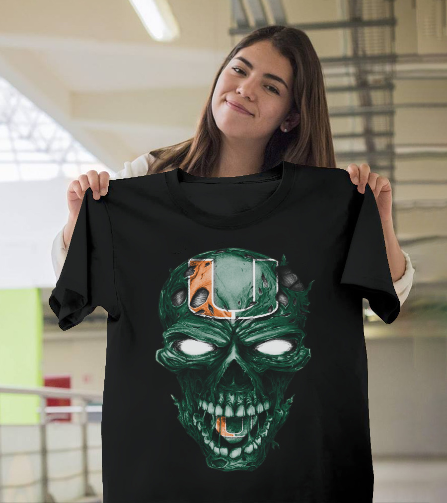 Miami Hurricanes Skull U T-Shirt