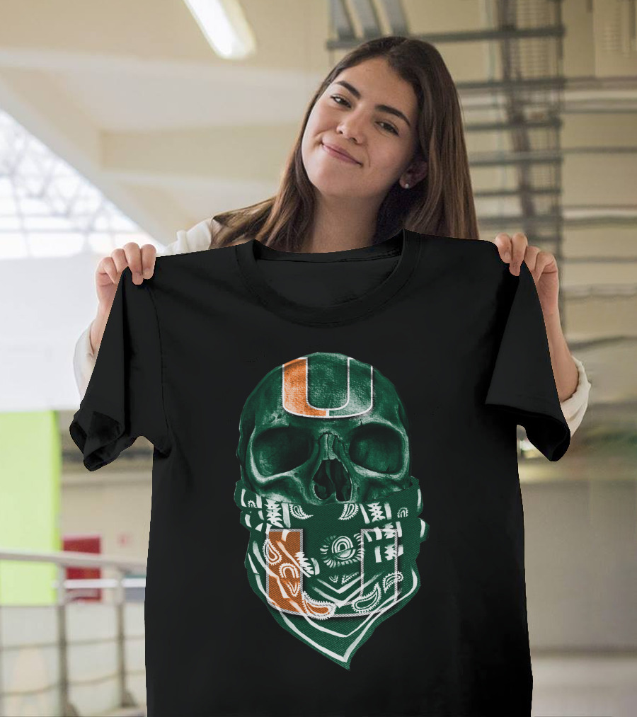 Skull Bandana Miami Hurricanes U T-Shirt