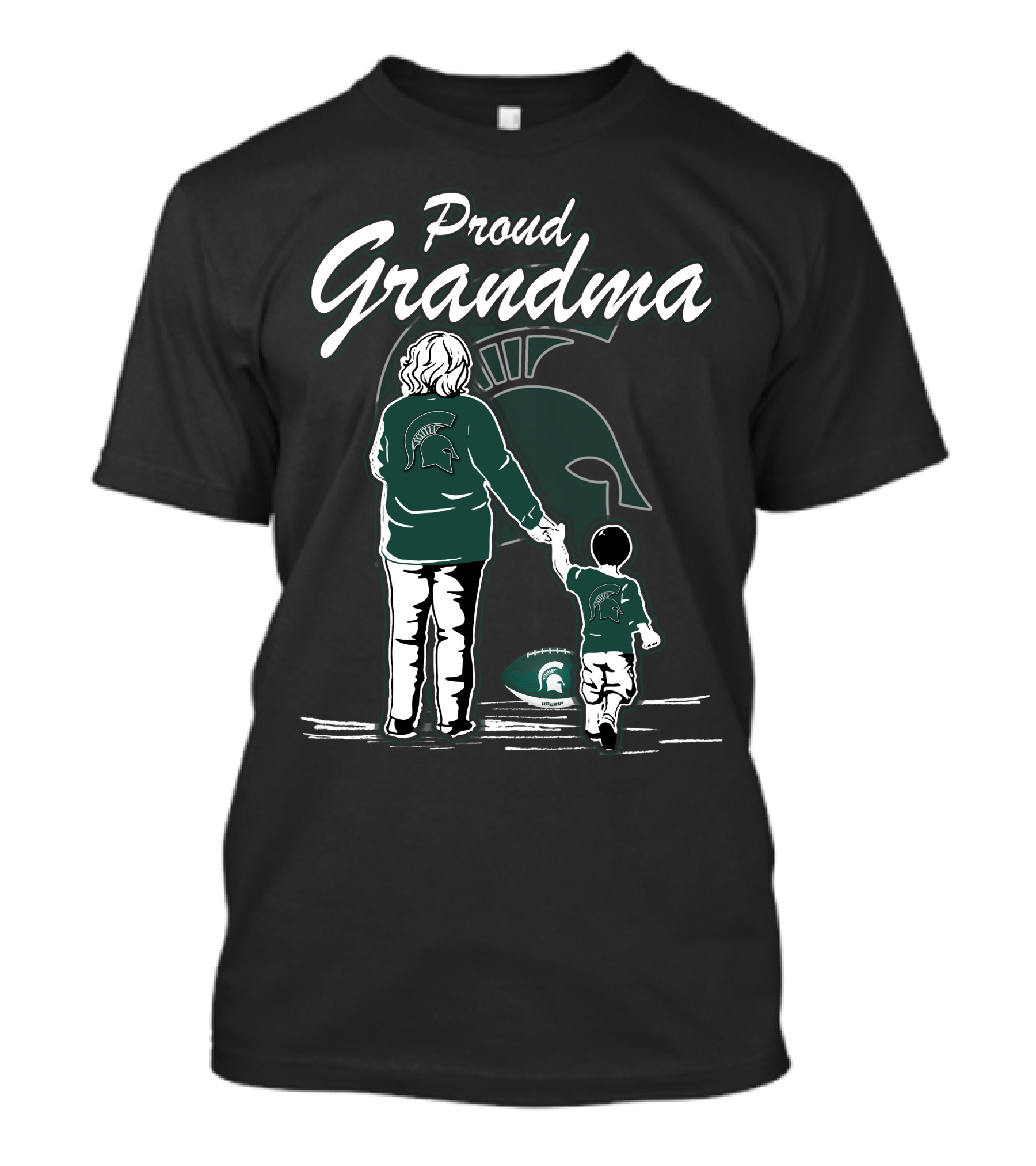 Proud Grandma Holding Hands Michigan State Spartans Football Fan T-Shirt