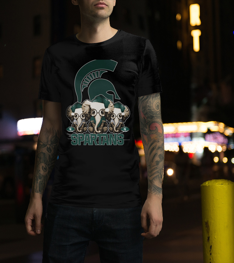 Elephant Christmas Michigan State Spartans Trio T-Shirt