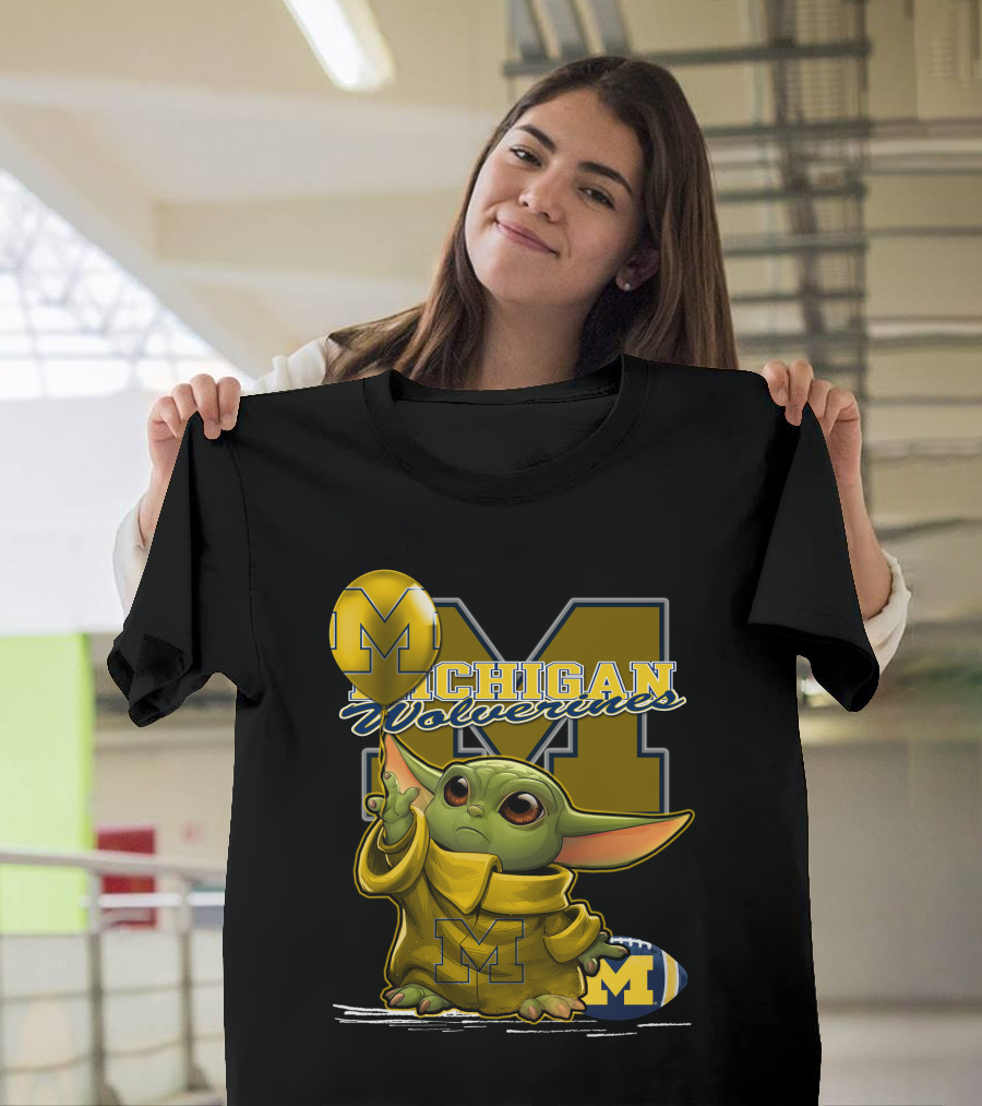 Yoda Michigan Wolverines Football Balloon T-Shirt