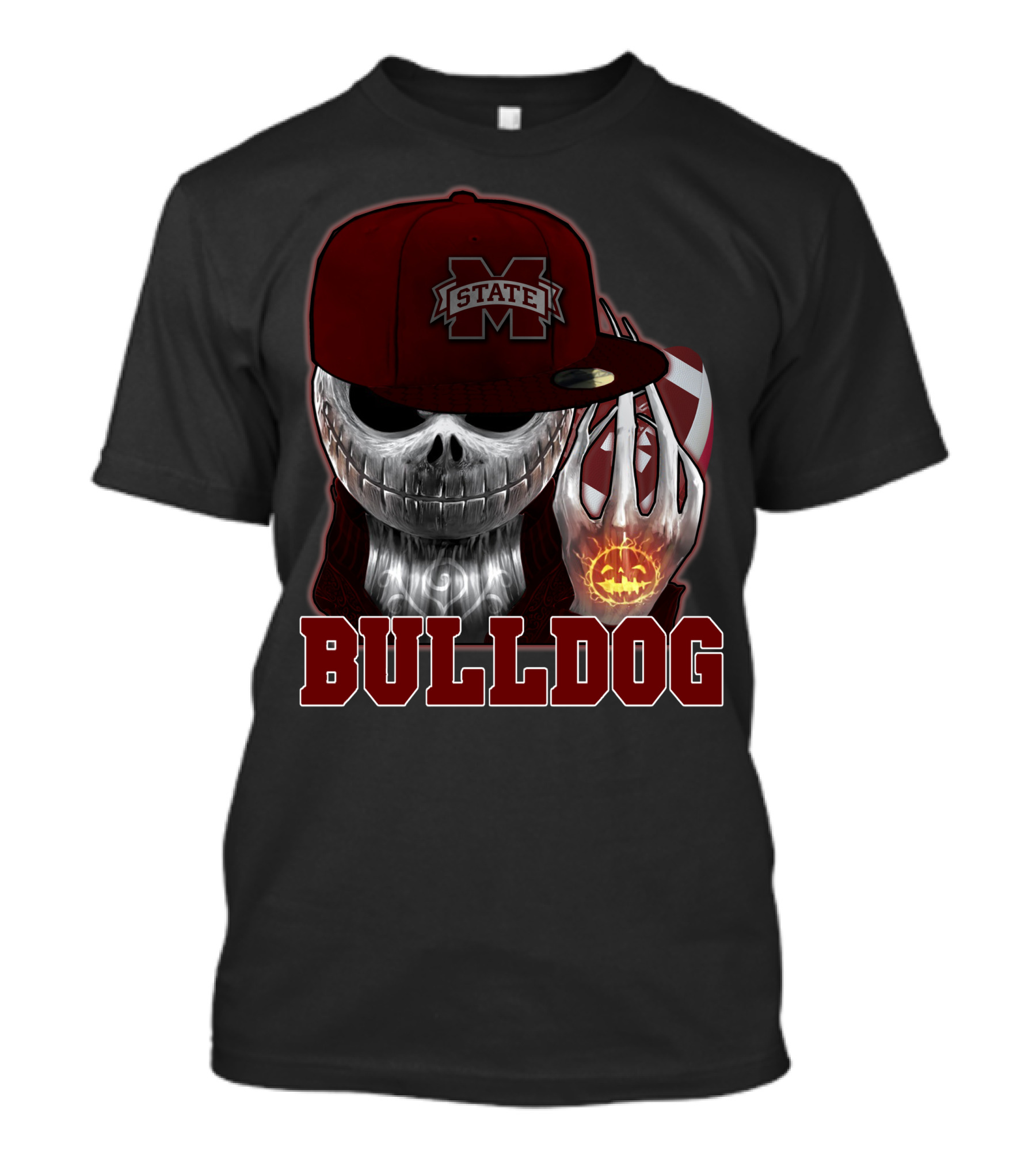 Mississippi State Bulldogs Skull Jack O' Lantern Bulldog T-Shirt