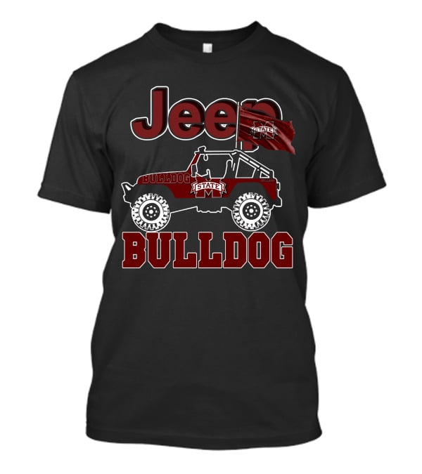 Jeep Mississippi State Bulldog State Flag Rugged T-Shirt