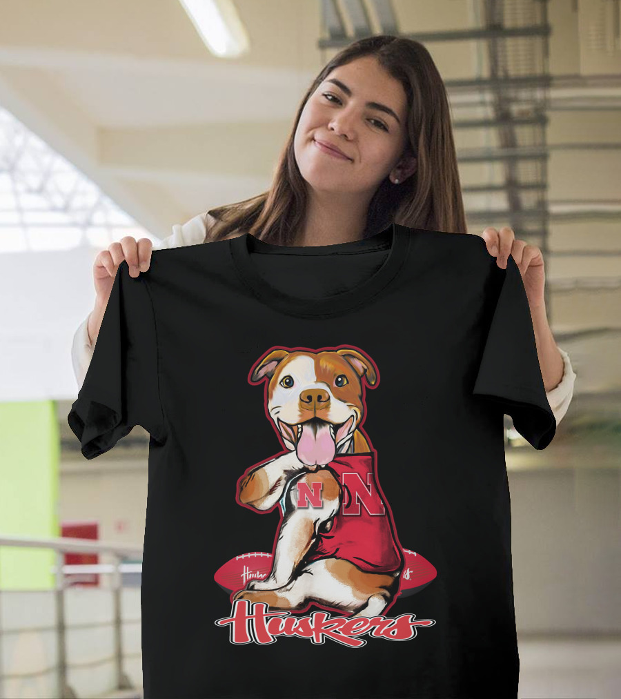 Huskers N Football Dog Nebraska Cornhuskers T-Shirt