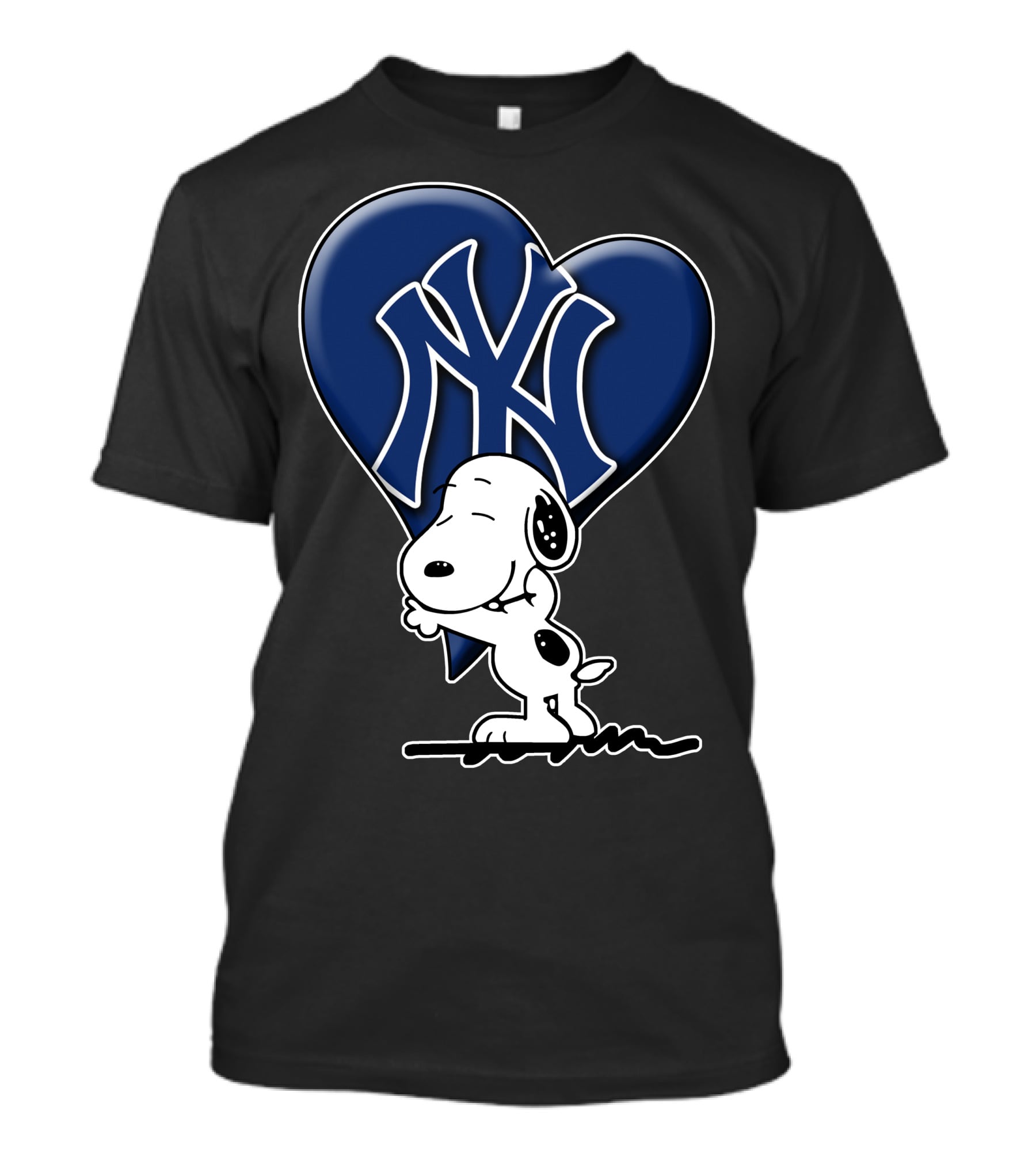 Snoopy Hugging Heart New York Yankees T-Shirt